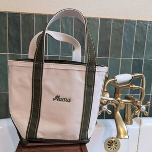 Mama Canvas Tote Bag - White and Green